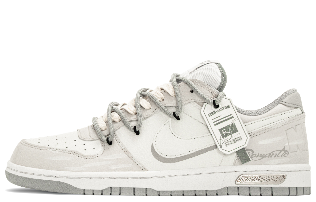 Nike Кроссовки для скейтбординга Big Box Fashion Romance Abrasion Resistant Breathable Low Top мужские, серый белый — фото 2