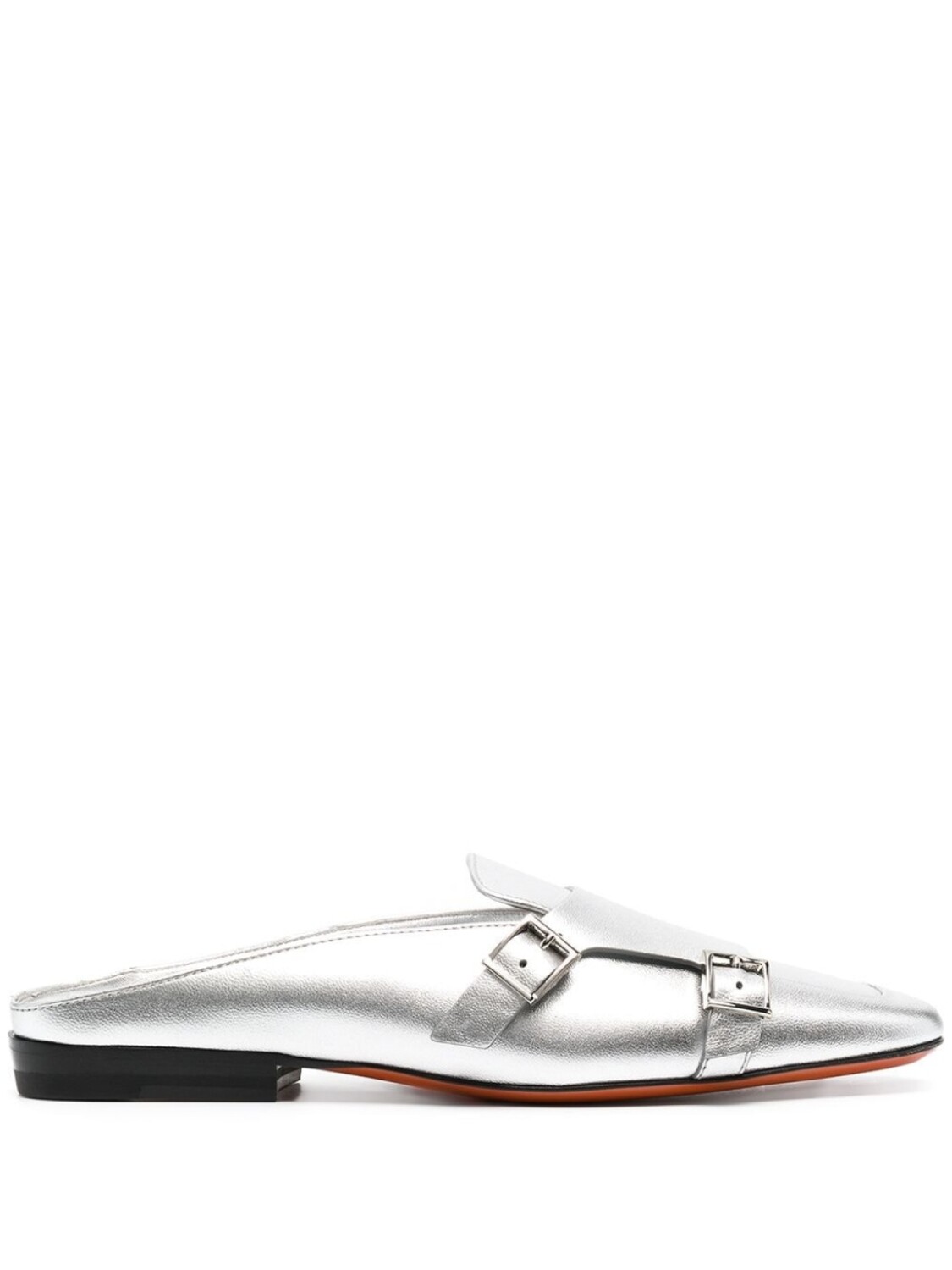 

Santoni мюли с эффектом металлик, серебристый