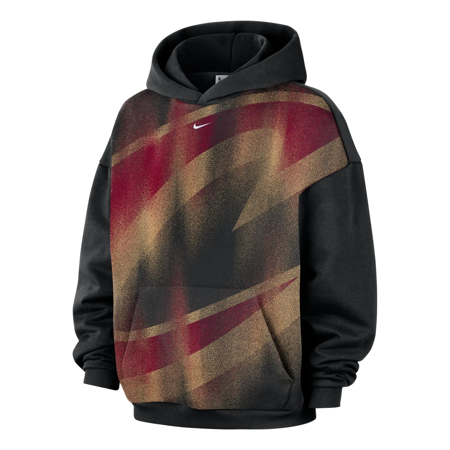 Мужское худи для баскетбола Cleveland Cavaliers Standard Issue Fleece Hoodie 'Black White' Nike, Black/White