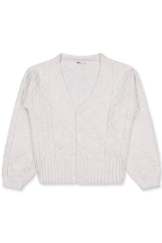 Детский вязаное кардиган с принтом Civil Girls, Beige