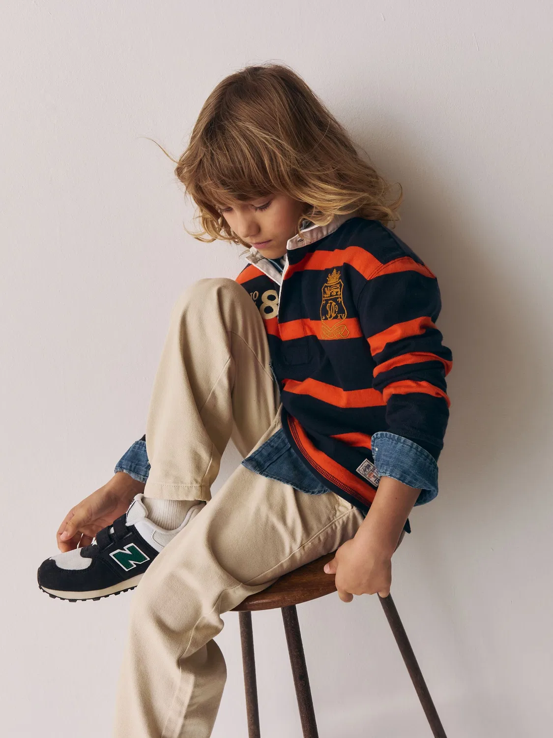 Рубашка регби с вышивкой Superdry, оранжево-синяя — фото 3