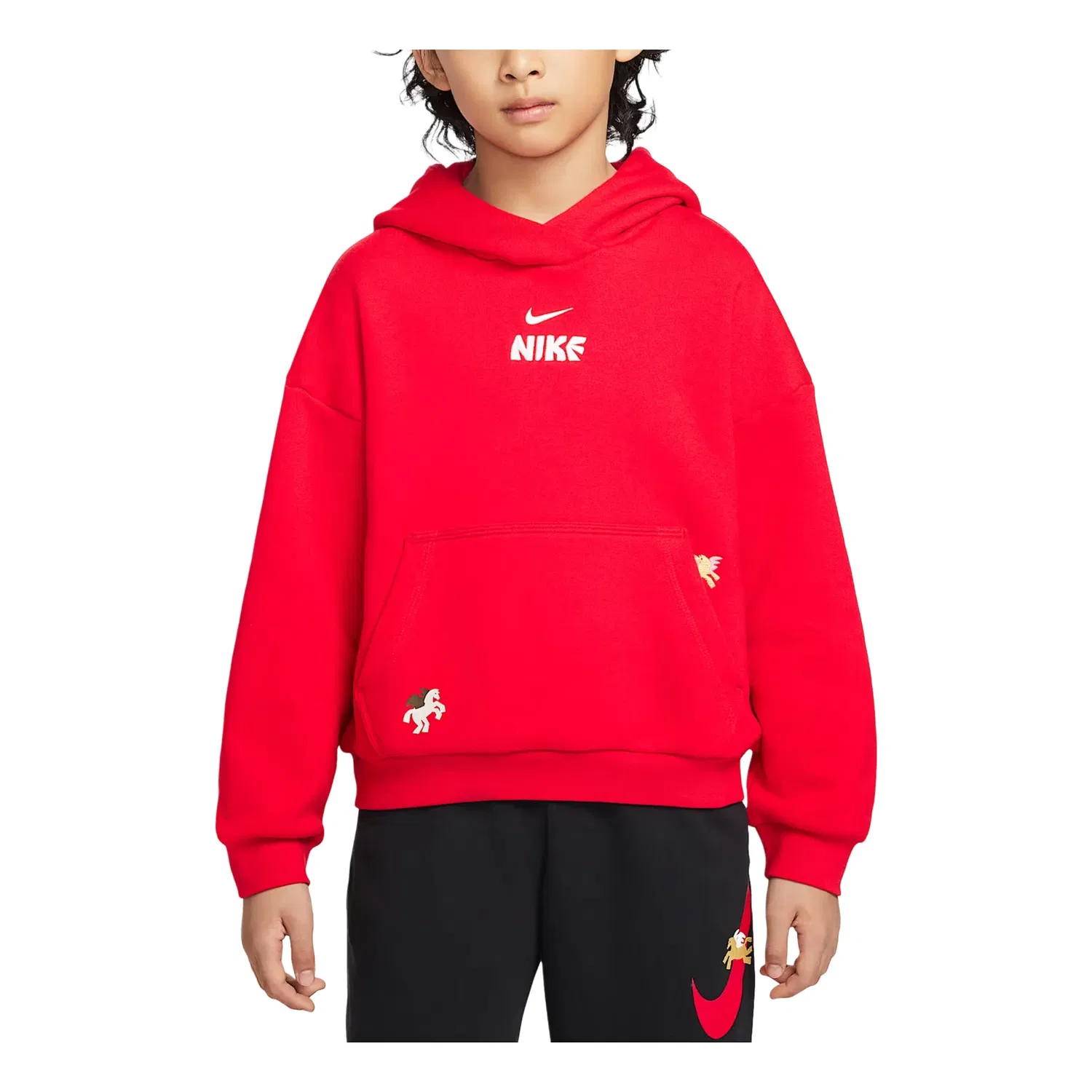 Детское худи Sportswear Club Fleece Hoodie Sweatshirt 'CNY Red' Nike, красный