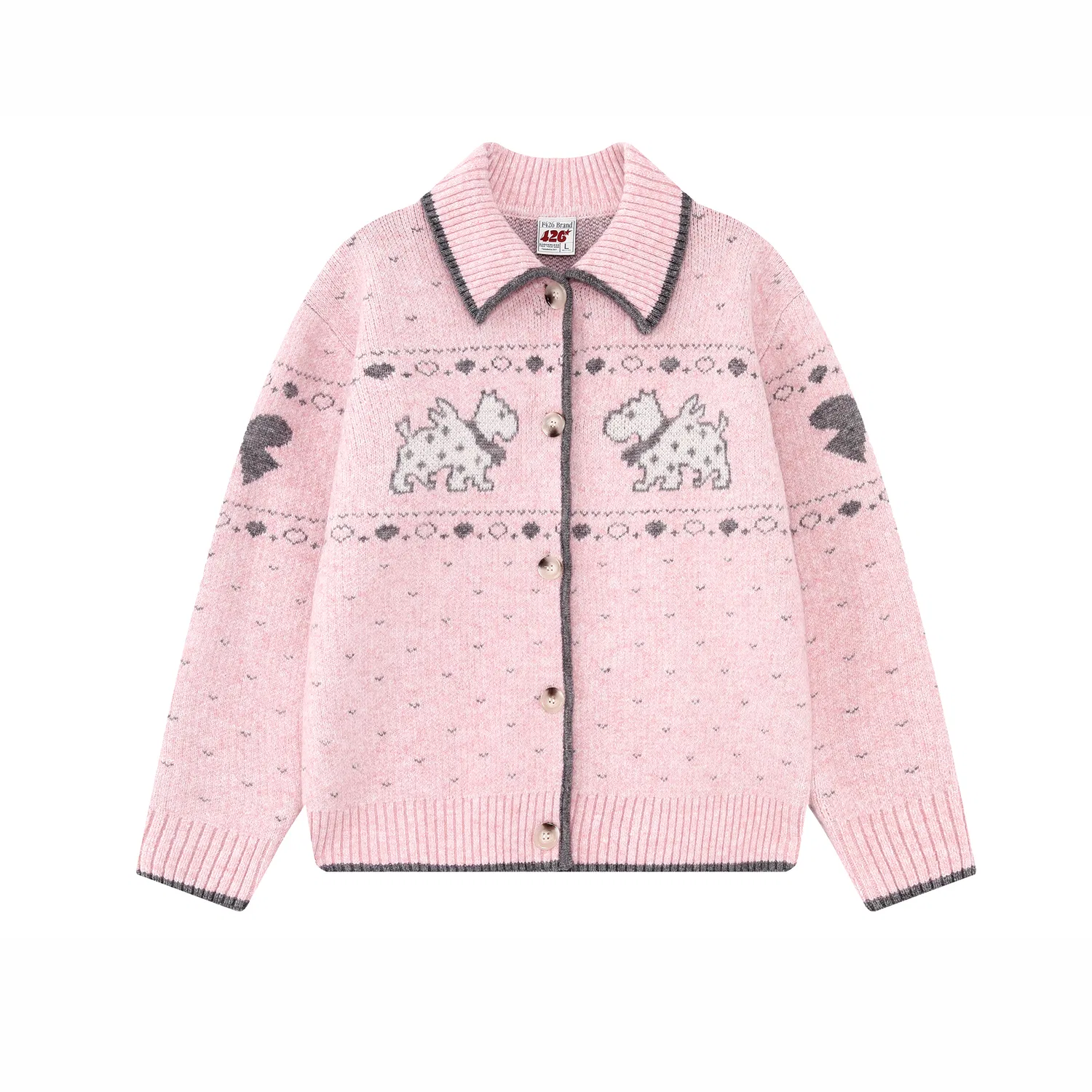 Свитер детский с воротником F426, Pink