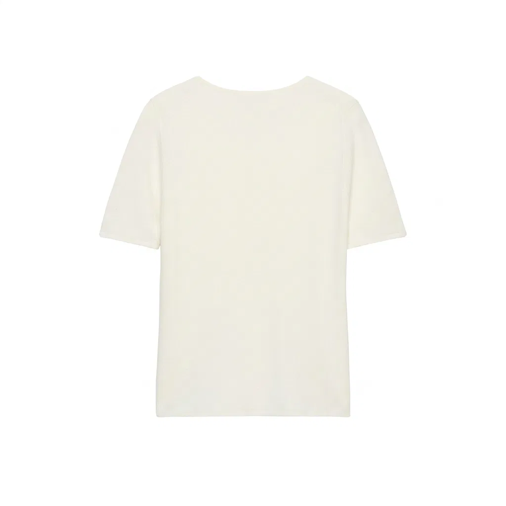 Женская футболка с круглым вырезом Raw White ZARA, Raw White — фото 3