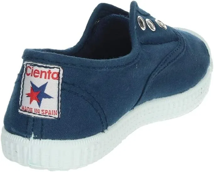 Детские кеды на шнуровке Cienta Kids Canvas Slip On Sneakers For Girls and Boys, Navy — фото 4