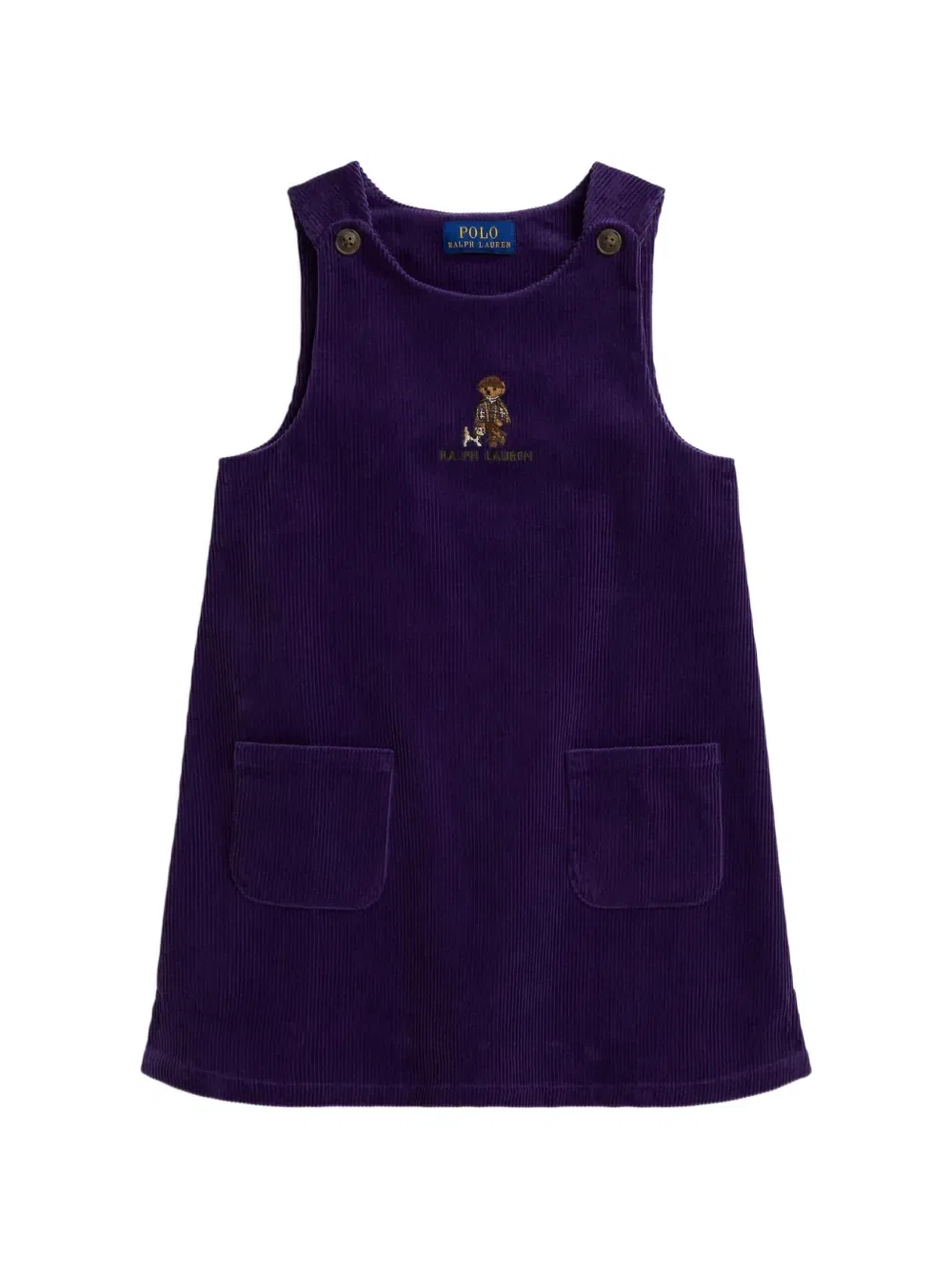 Вельветовое платье Polo Bear Polo Ralph Lauren Kids, фиолетовый