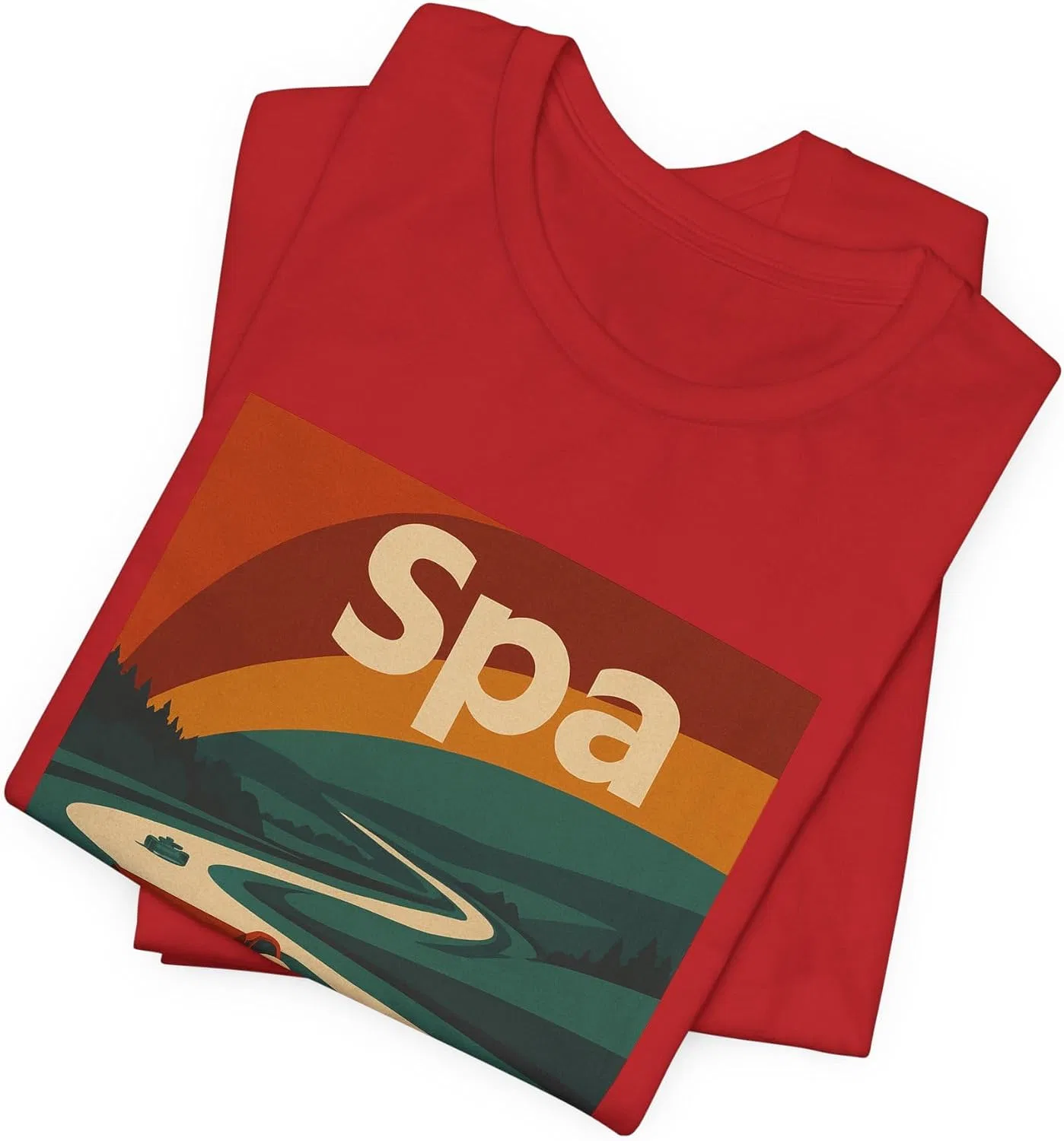 Мужская футболка с принтом Vintage Racing Spa Tee, красный — фото 3