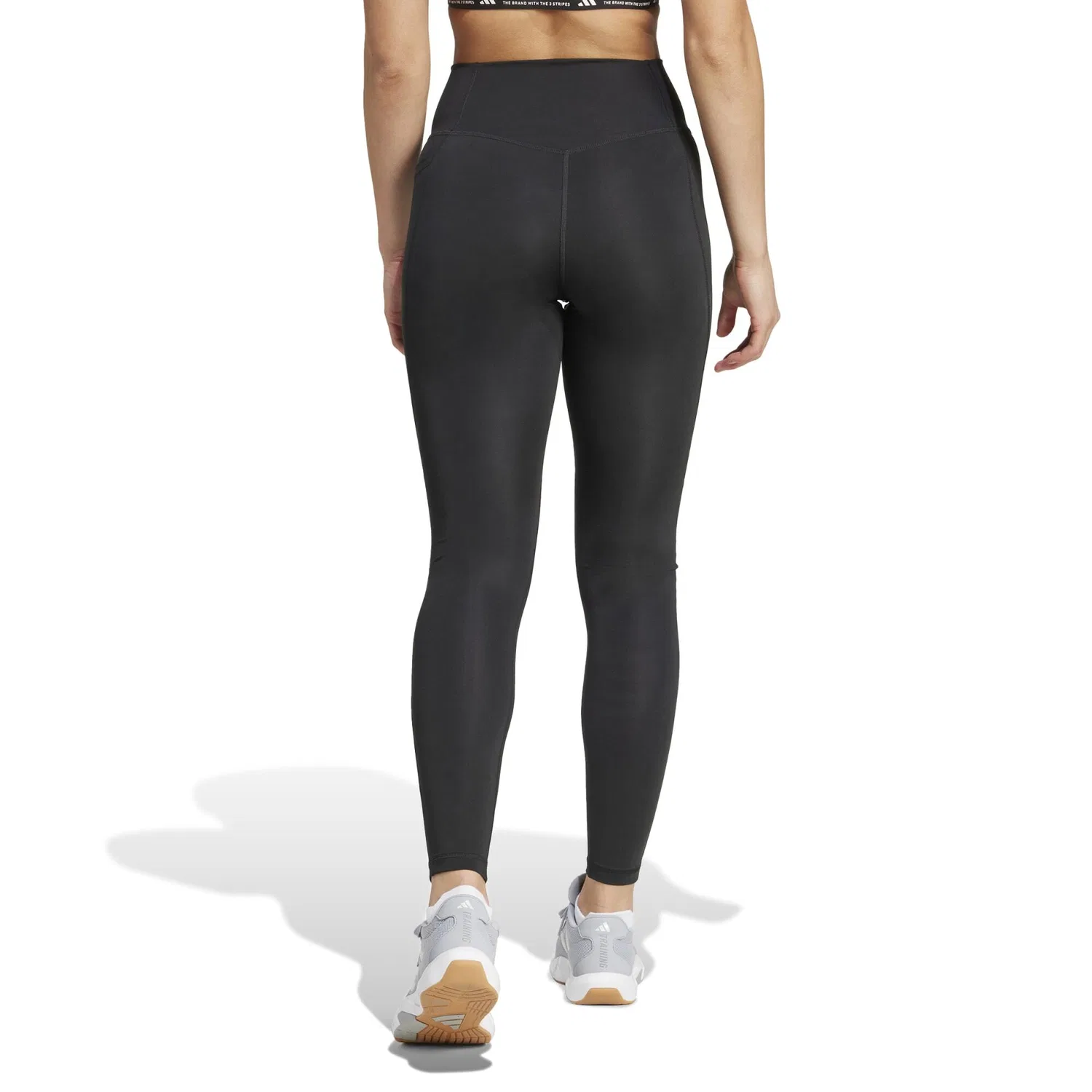 Женские леггинсы для тренировок с высокой посадкой Optime Essentials Stash Pocket Leggings Adidas, Schwarz — фото 3