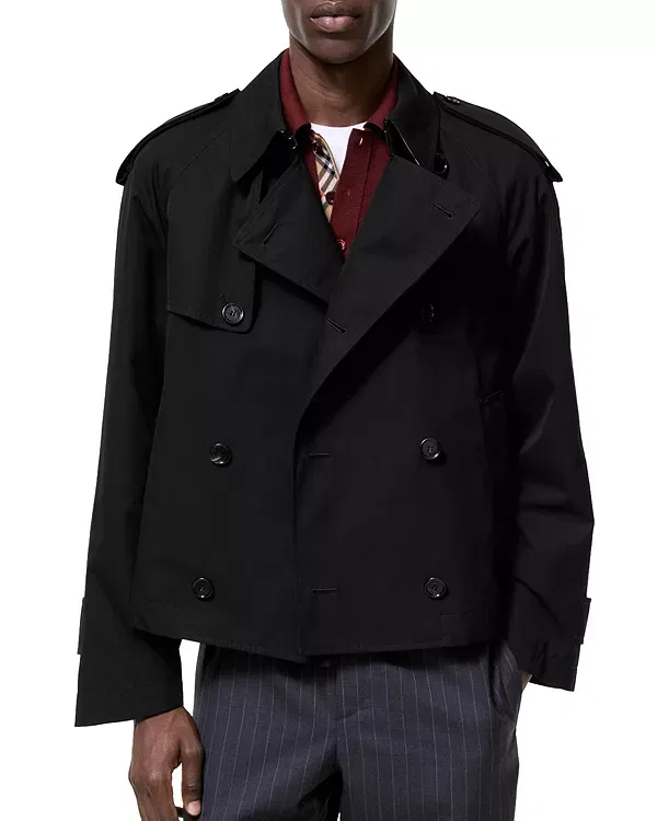 Мужское пальто из габардина Leadenham Burberry, черный