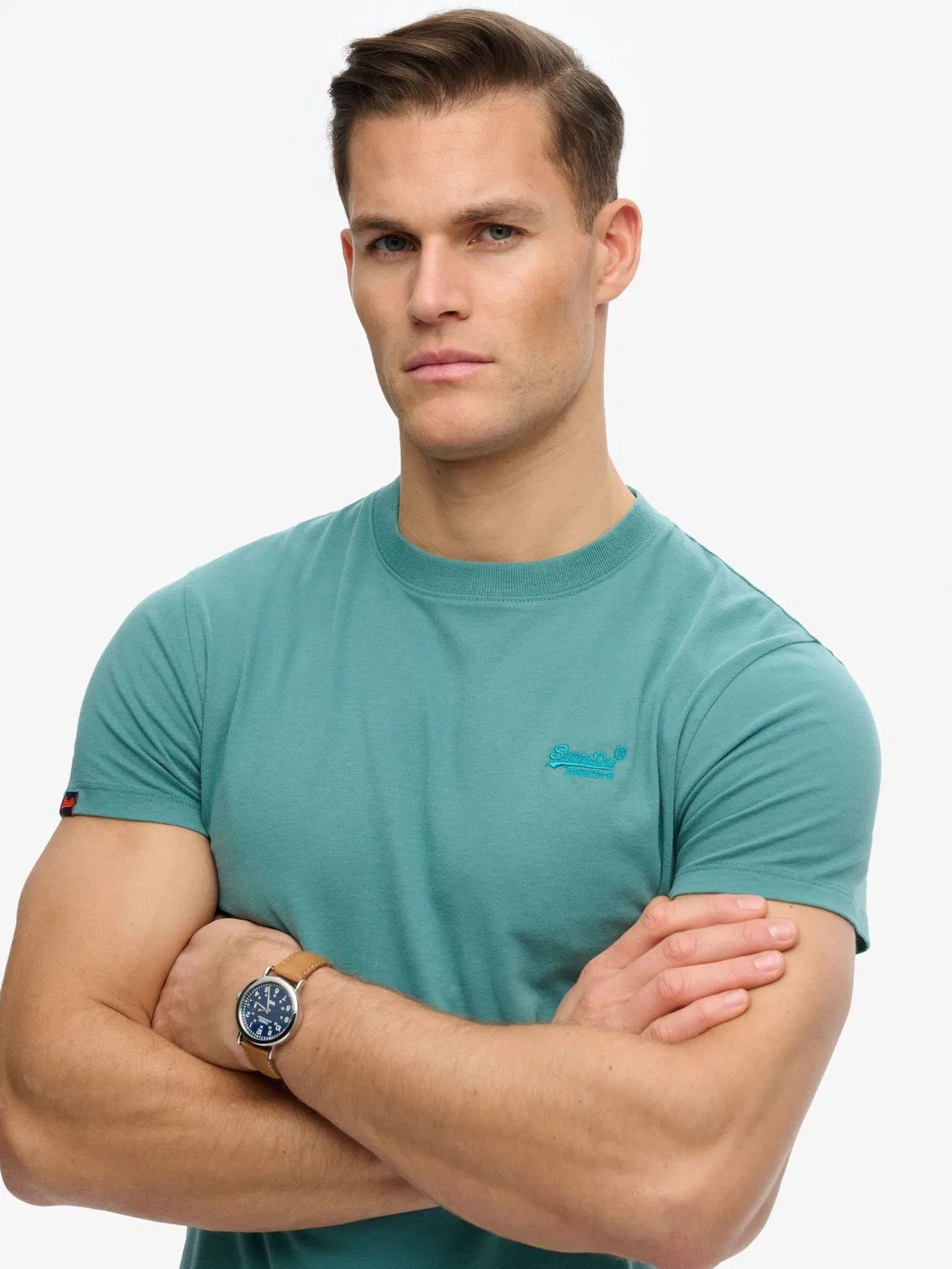 Футболка с вышивкой логотипа, Essential Superdry, Teal Blue