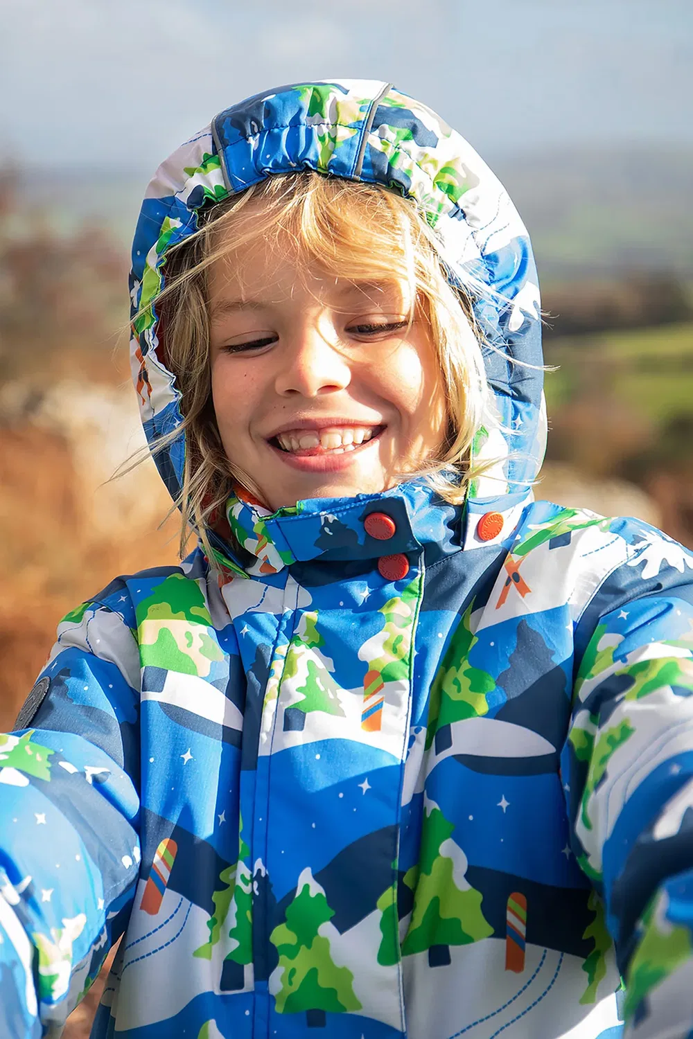 Детское зимнее пальто Snow and ski coat Frugi, Blue — фото 4