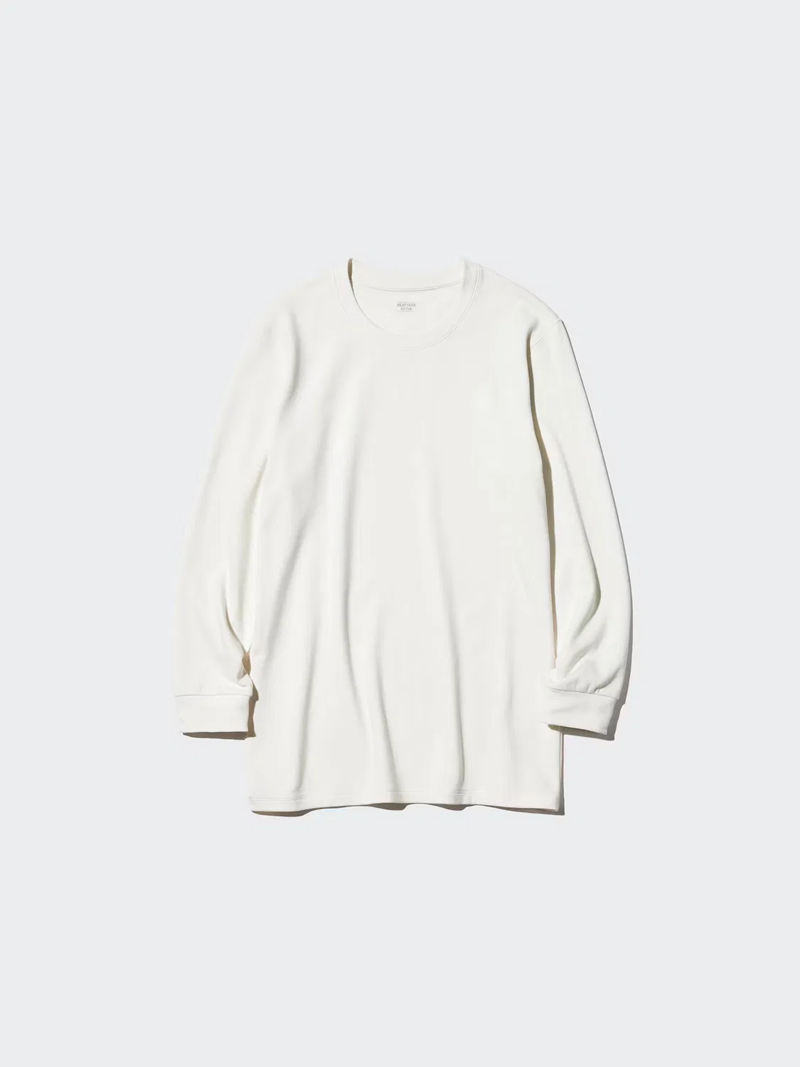 Футболка Uniqlo Heattech, хлопковая с круглым вырезом, кремовый