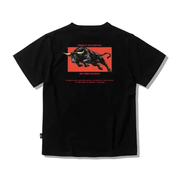 Футболка с принтом Beware of the Blackbull, Splashcode Kids, черный