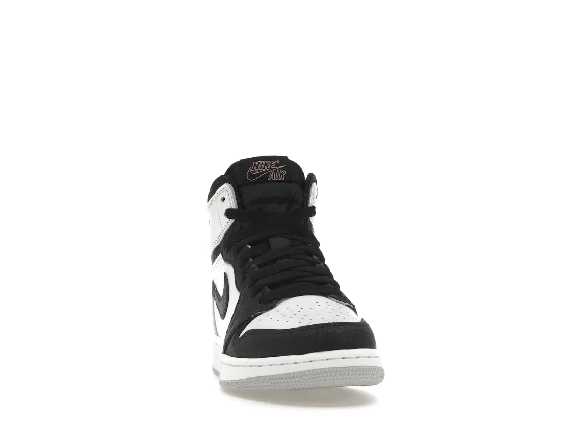 Детские кроссовки для мальчиков и девочек с принтом Jordan 1 Retro High OG Jordan, White/Black/Grey Fog/Bleached Coral — фото 2