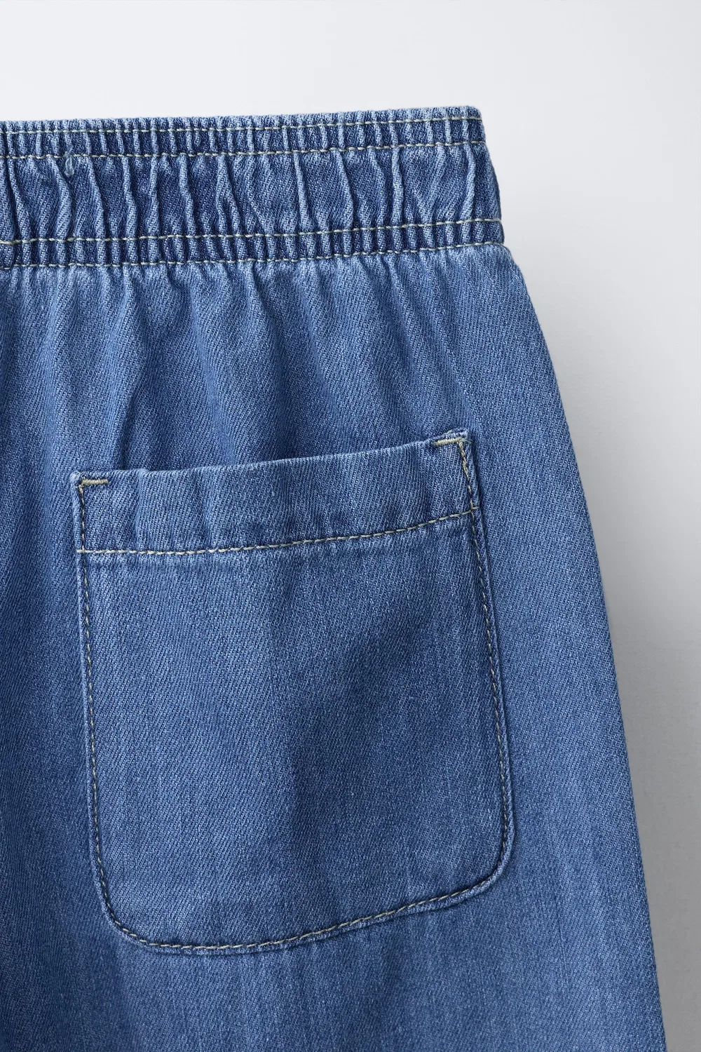 Эластичные струящиеся брюки бочкообразной формы ZARA, Blue — фото 4