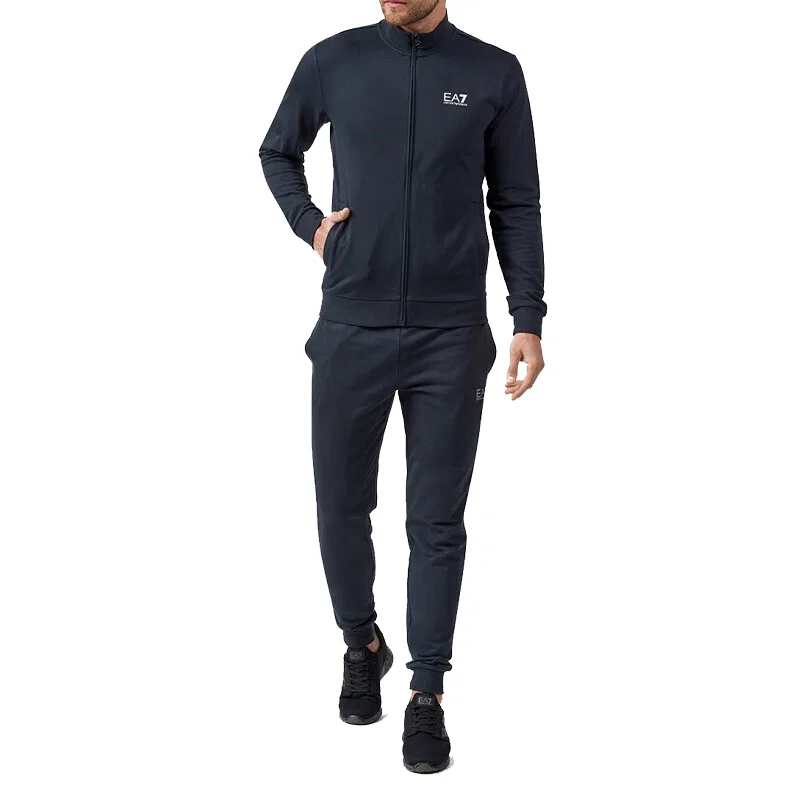 Мужской спортивный комплект из футера с принтом EMPORIO ARMANI, Marine Blue — фото 3