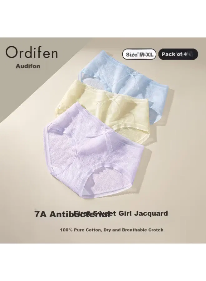 Трусы женские кружевные с хлопковой ластовицей Ordifen, фиолетовый