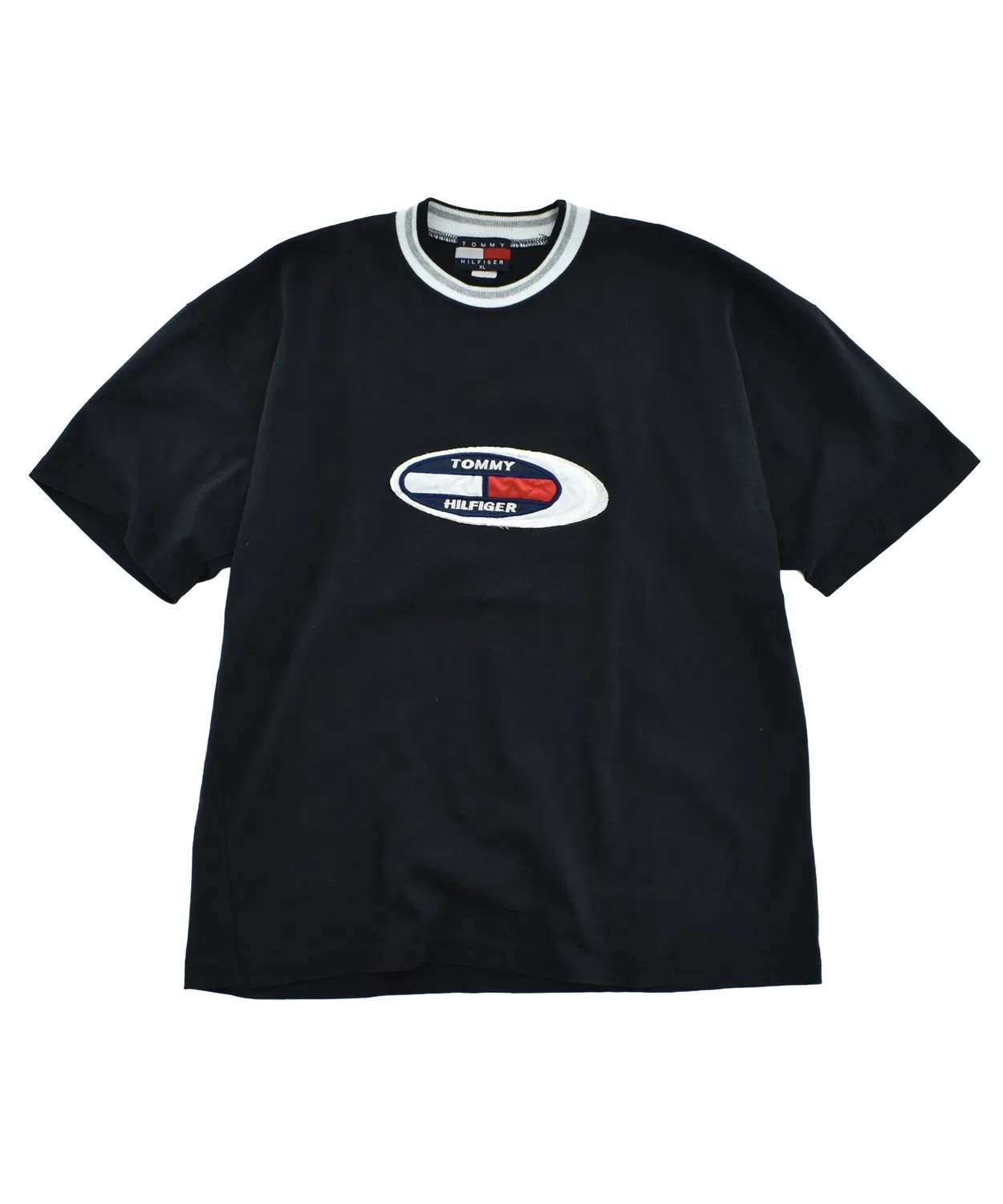 Винтажная футболка Tommy Hilfiger с логотипом, черная