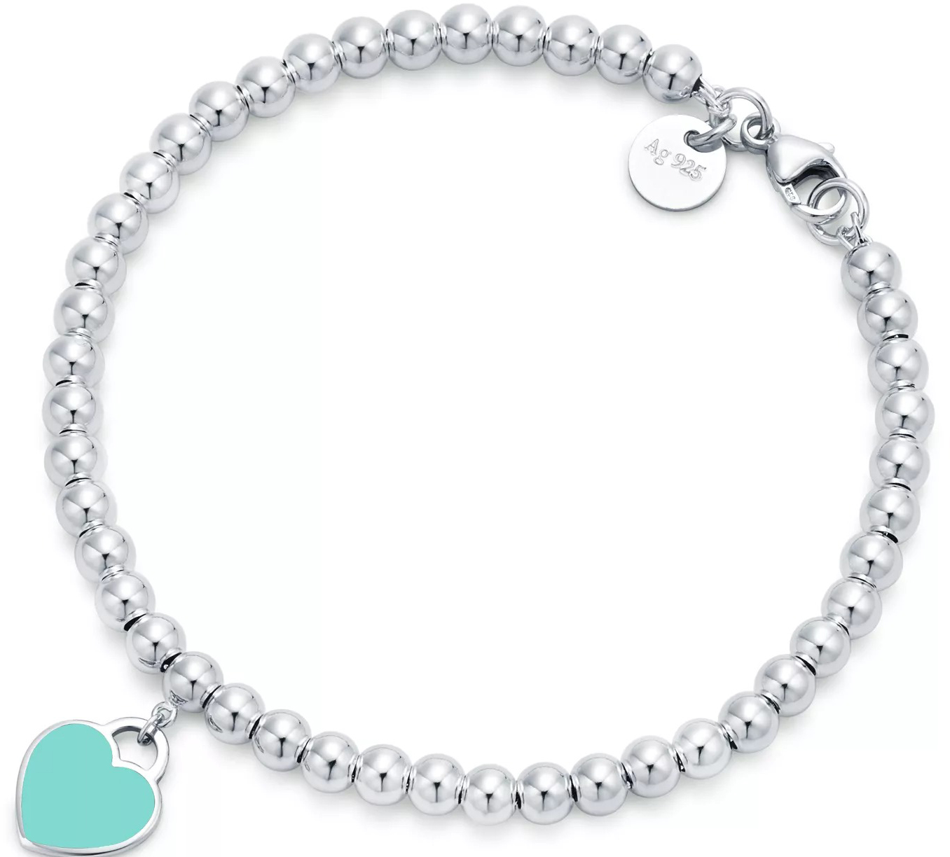 

Браслет Tiffany & Co. Return to Tiffany Blue Heart Tag Bead, серебро