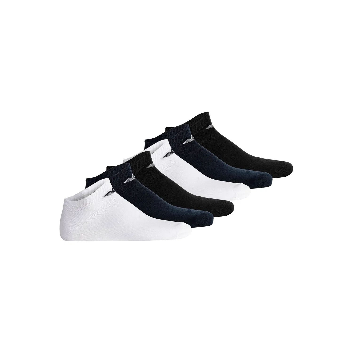 Мужские носки-следы с логотипом Emporio Armani, White/Black/Blue