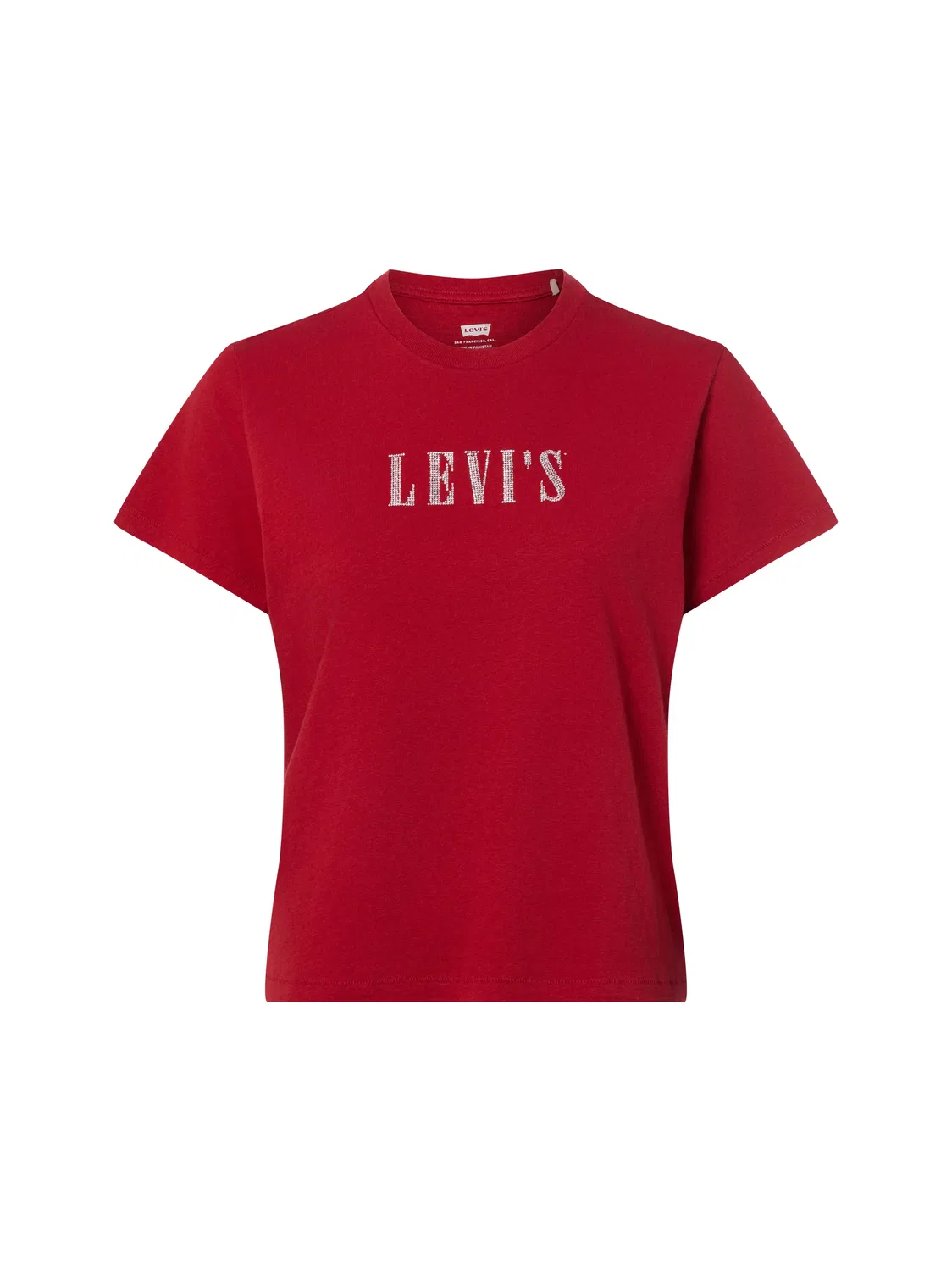 Женская футболка с блестящим логотипом Levi's, Red
