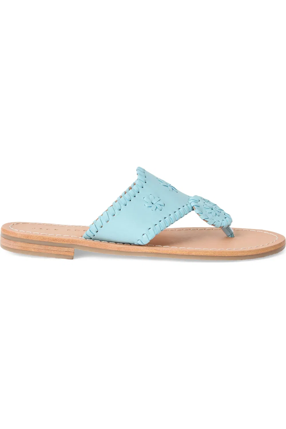 Детские сандалии шлепанцы с кожаными ремешками Jacks Flip Flop Jack Rogers, светло-голубой — фото 3