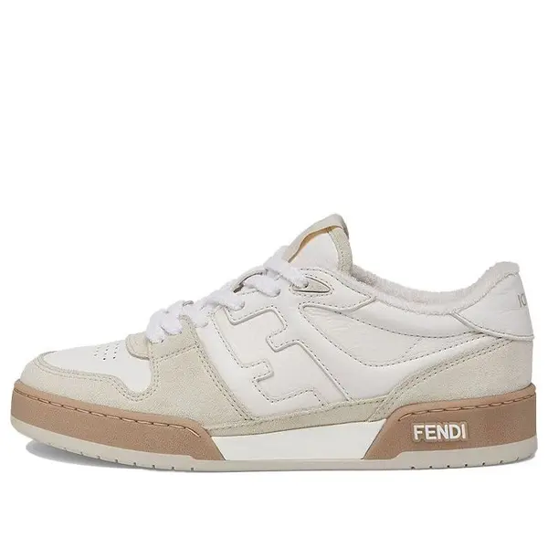 Кроссовки match low top suede 'white' Fendi, белый