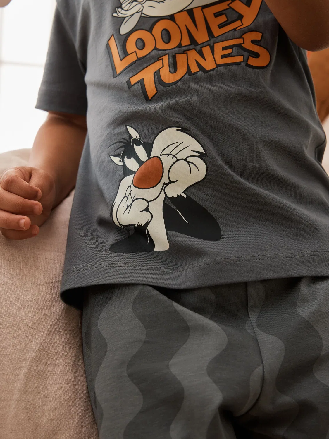 Пижама короткая Looney Tunes, 2 шт Next, оранжевый/белый/серый — фото 3