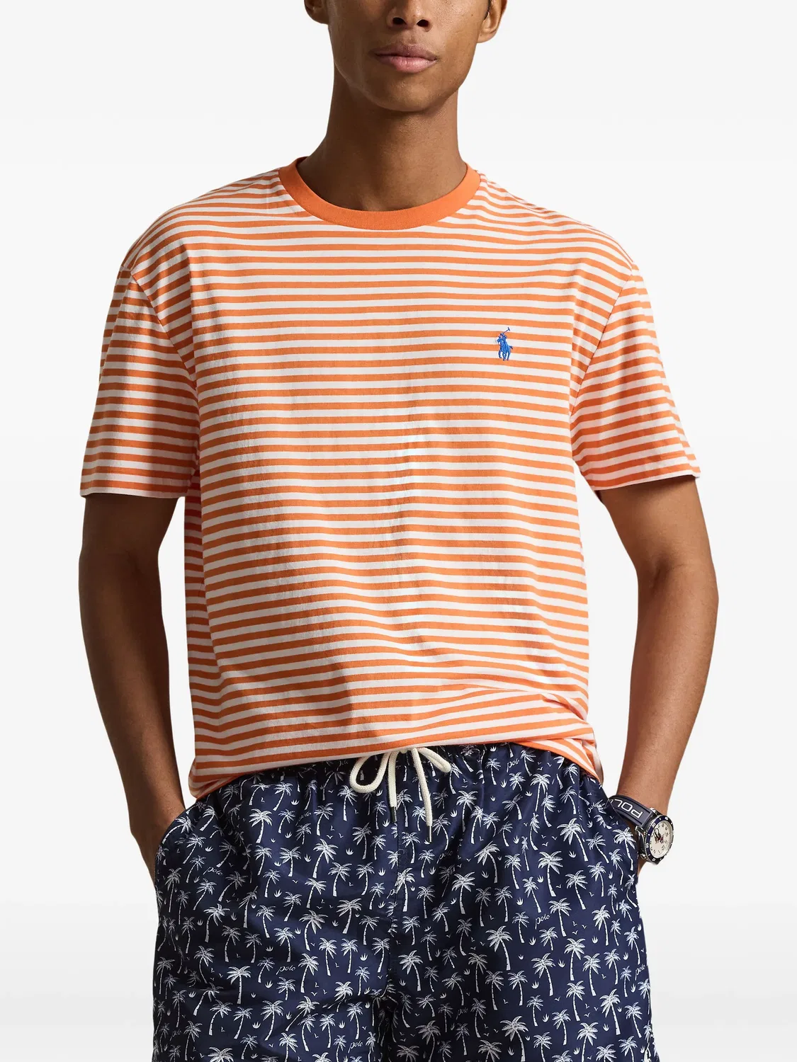 Футболка в полоску, оранжевая Polo Ralph Lauren, оранжевый — фото 2