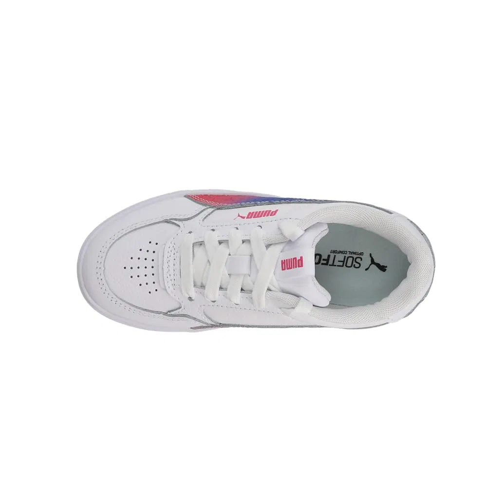 Детские кроссовки для мальчиков с платформой Puma Karmen Rebelle Puma White Beetroot Purple Dandelion Blue Dazzling — фото 4