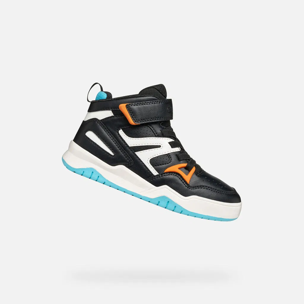 Детские кроссовки с липучкой Perth Geox, Schwarz Orange