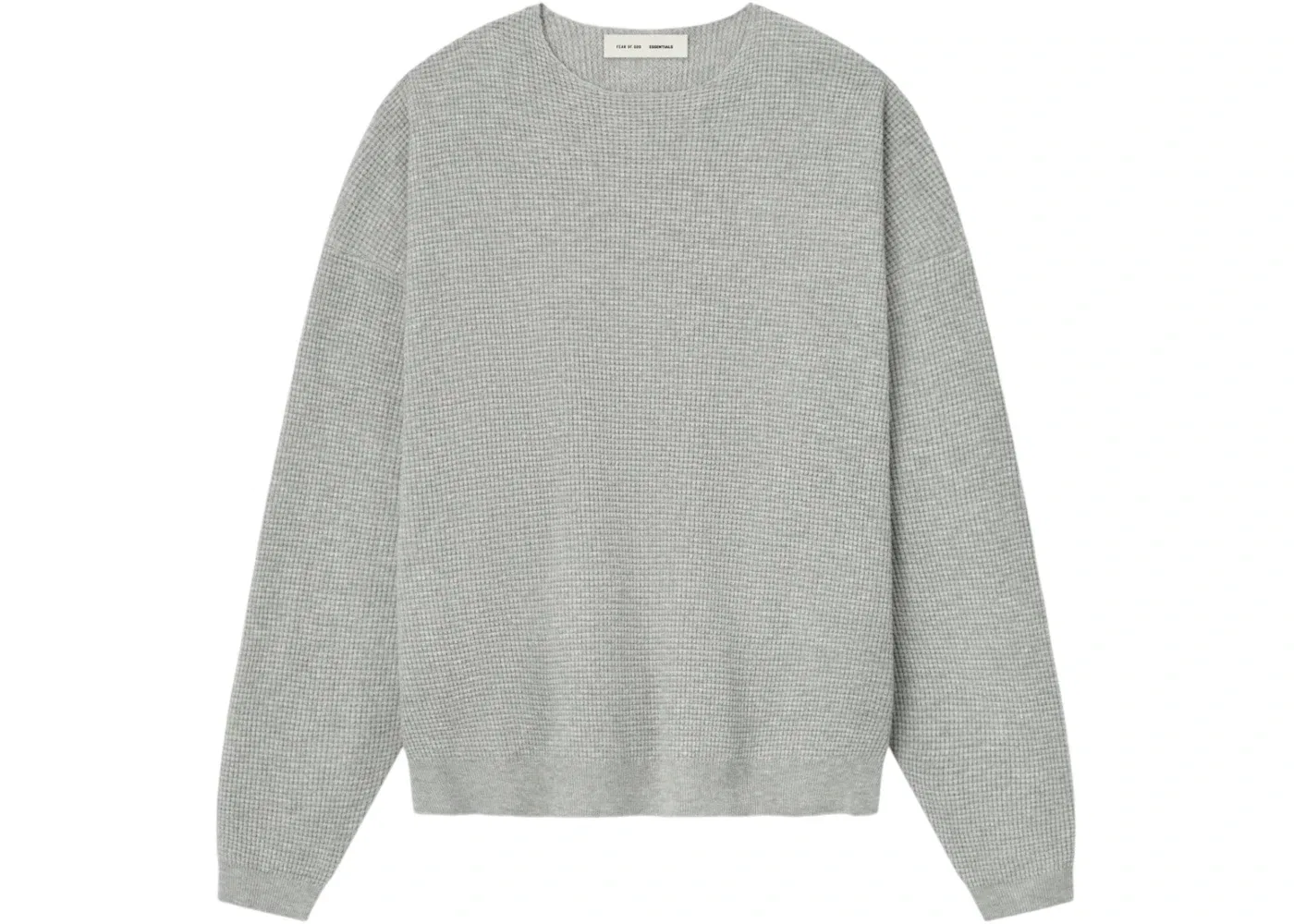 Мужской свитер с вафельным переплетением Fear of God Essentials Sweater, Concrete Heather