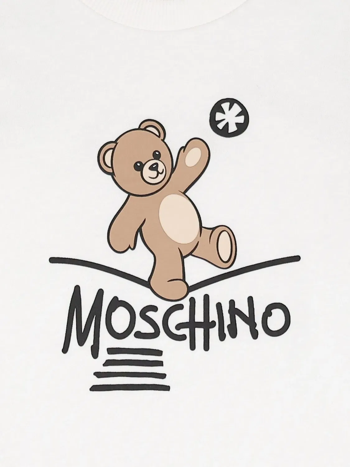 Футболка Teddy Bear с длинными рукавами Moschino Kids, белый — фото 3