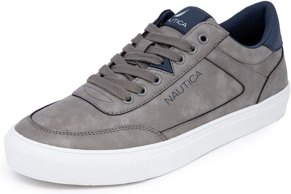 

Мужская повседневная обувь Nautica, классические низкие лоферы на шнуровке, модные кроссовки - в стандартных и широких размерах, Grey-jansen