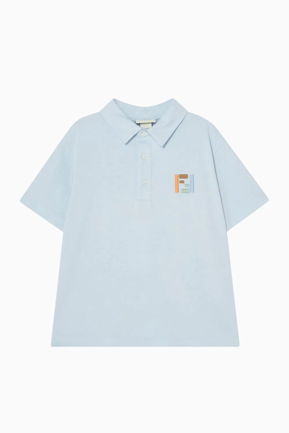 Поло с логотипом хлопковое Fendi, синий