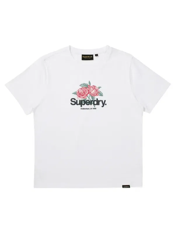 Футболка Core Rose, Superdry, белый