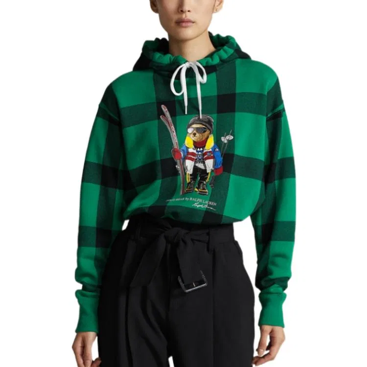 Женский свитшот свободного кроя с принтом Polo Bear Polo Ralph Lauren, Green — фото 4