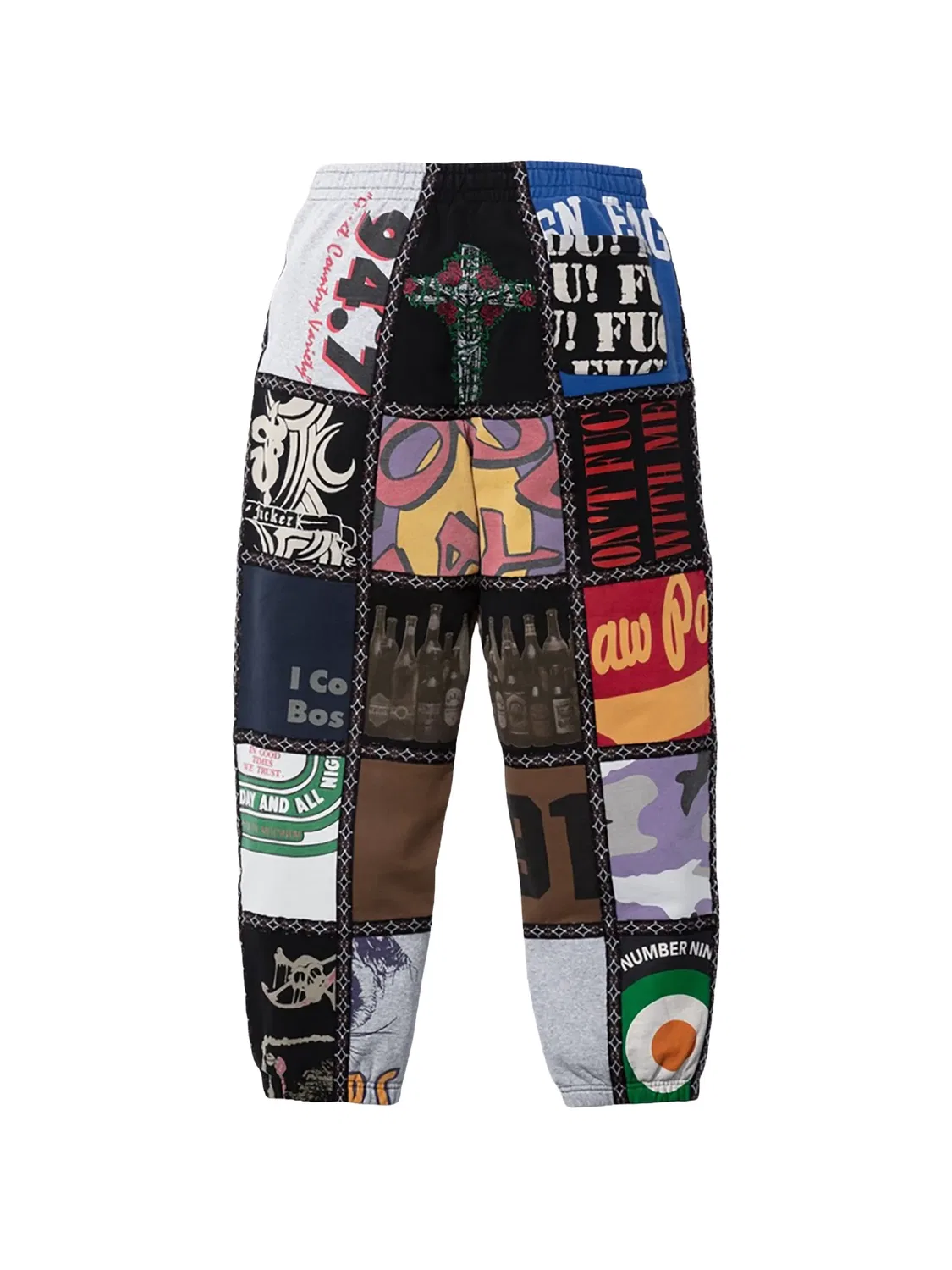 Спортивные брюки Number (N)ine в технике пэчворк Supreme, красный — фото 2