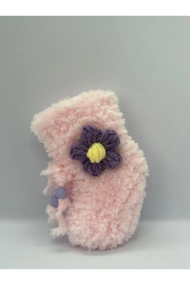 Детские пинетки для новорожденных с принтом Floral Hand Knitted Bebiktanem, Purple — фото 2