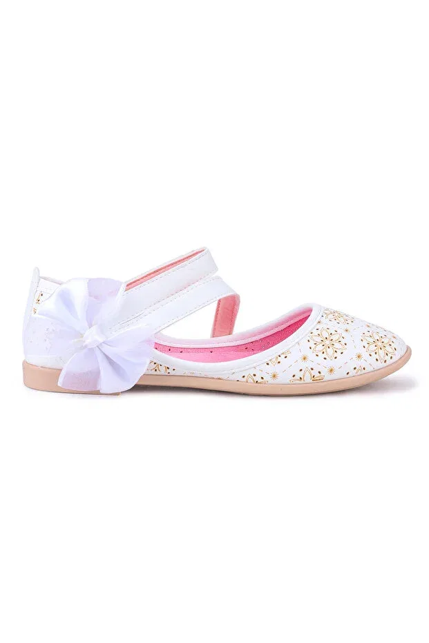 Детские балетки для девочек из искусственной кожи Kiko Kids, White — фото 4