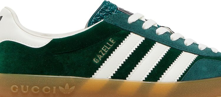 Лимитированные кроссовки Adidas Adidas x Gucci Gazelle 'Green Suede', зеленый — фото 3