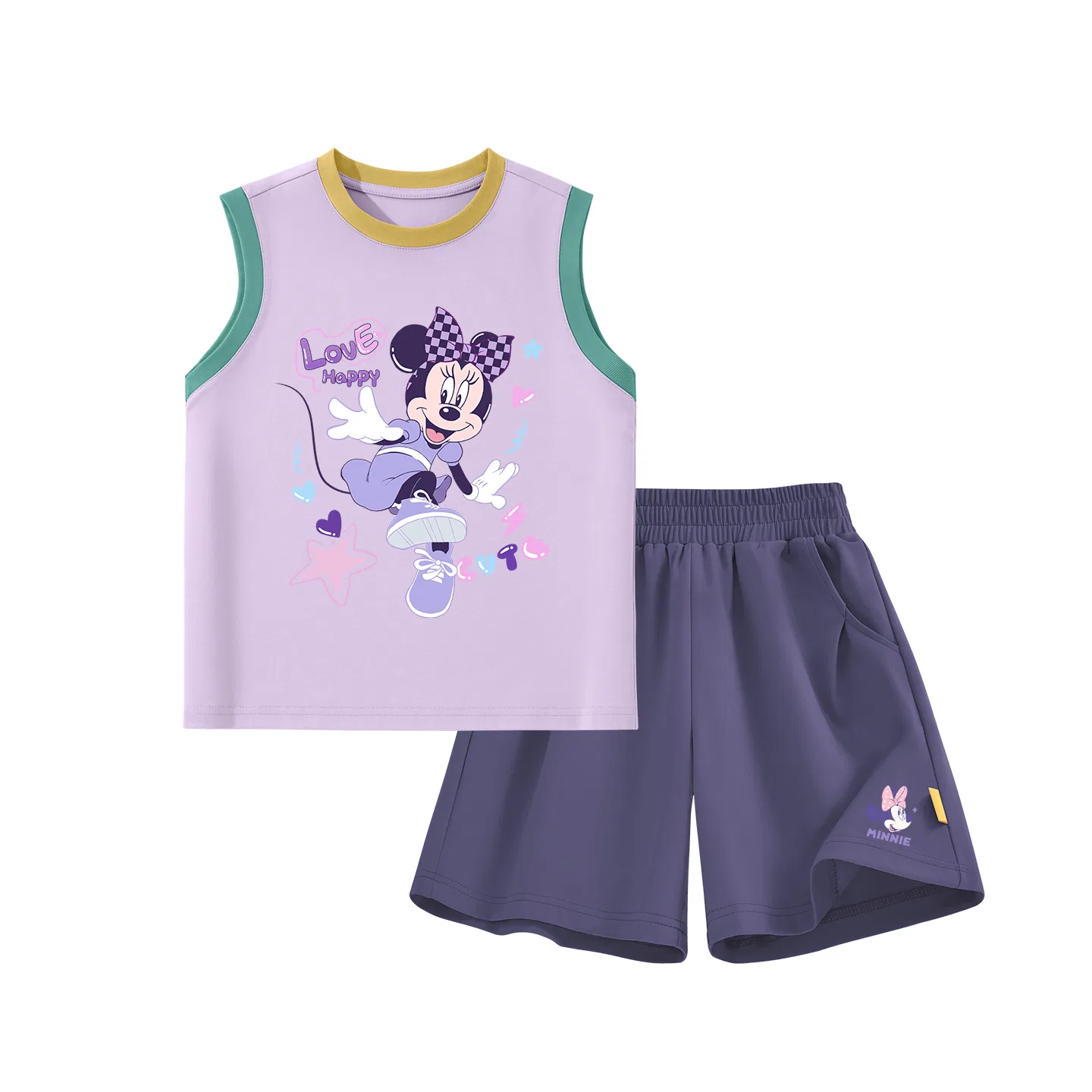 Детский спортивный костюм, Crew Neck, Disney, Dazzle Heart K Blue Pink — фото 4