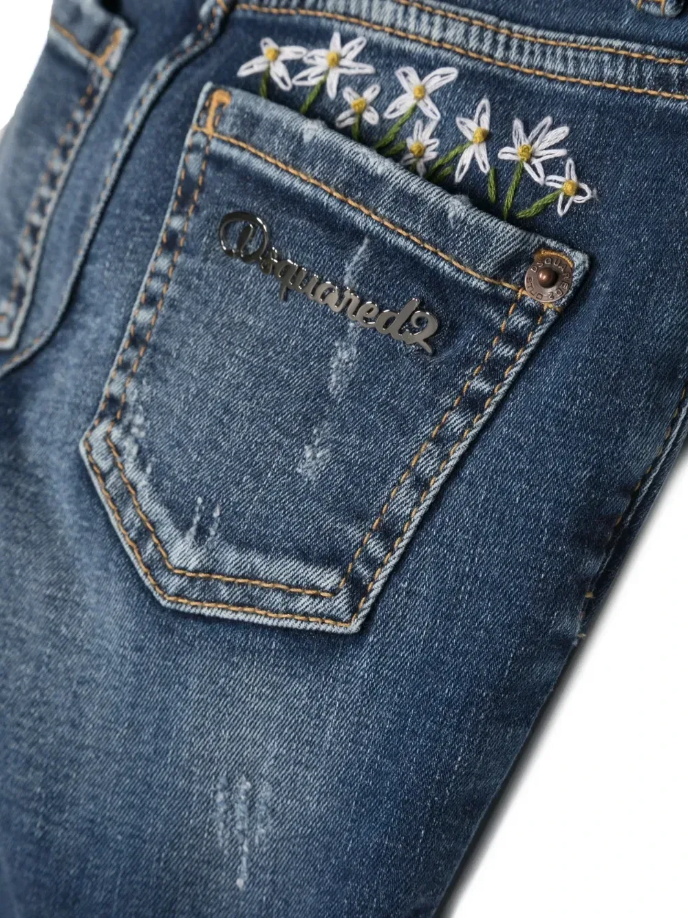Расклешенные джинсы с прорезями Dsquared2 Kids, синий — фото 3
