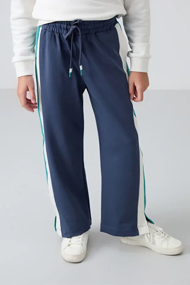 Детские спортивные штаны для девочек с принтом Petrol Slit Detailed Wide Leg Tommy Life, Oil — фото 4