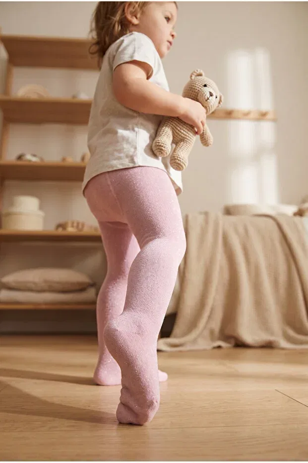 Детские колготки для девочек с блестками Katia&Bony, Pink — фото 2