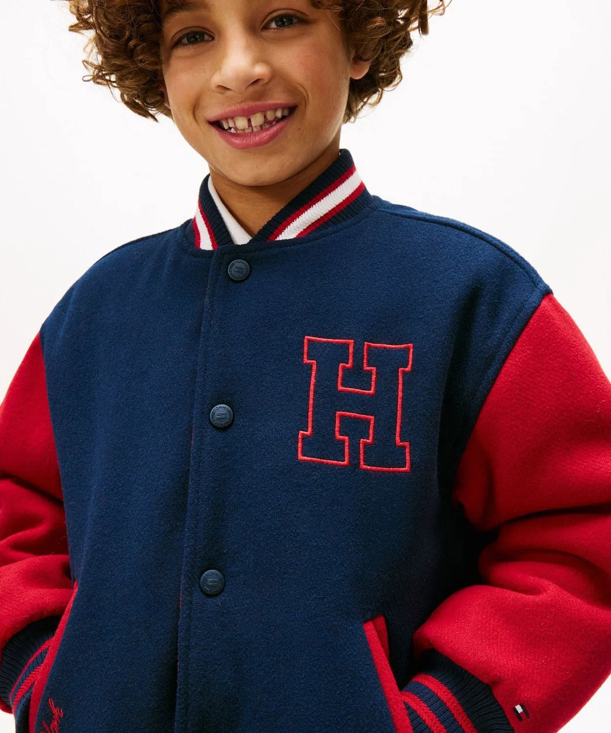 Детский бомбер для мальчиков с принтом Tommy Graphic TOMMY HILFIGER, Navy — фото 2