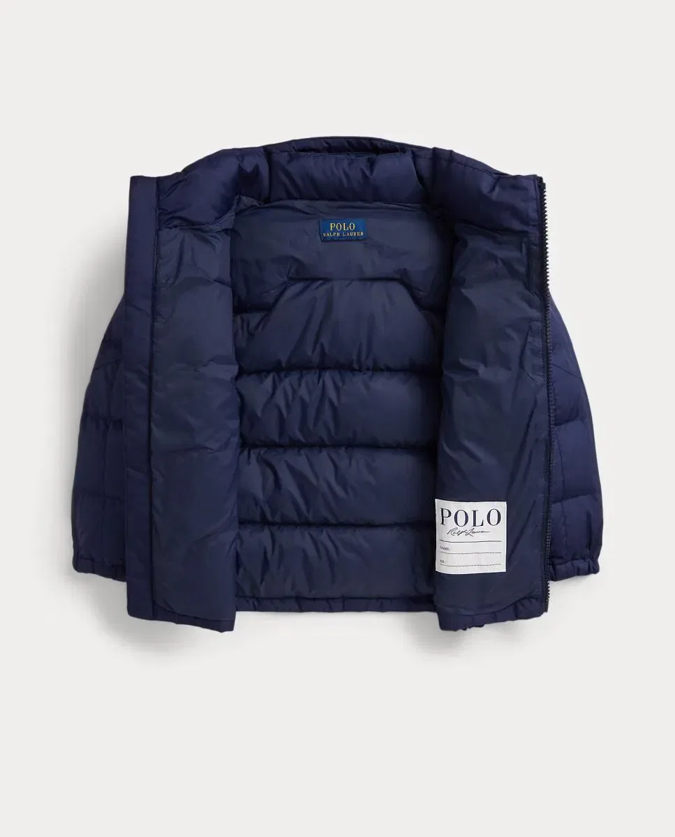 Детский пуховик с капюшоном Polo Ralph Lauren, Azul Marino — фото 3