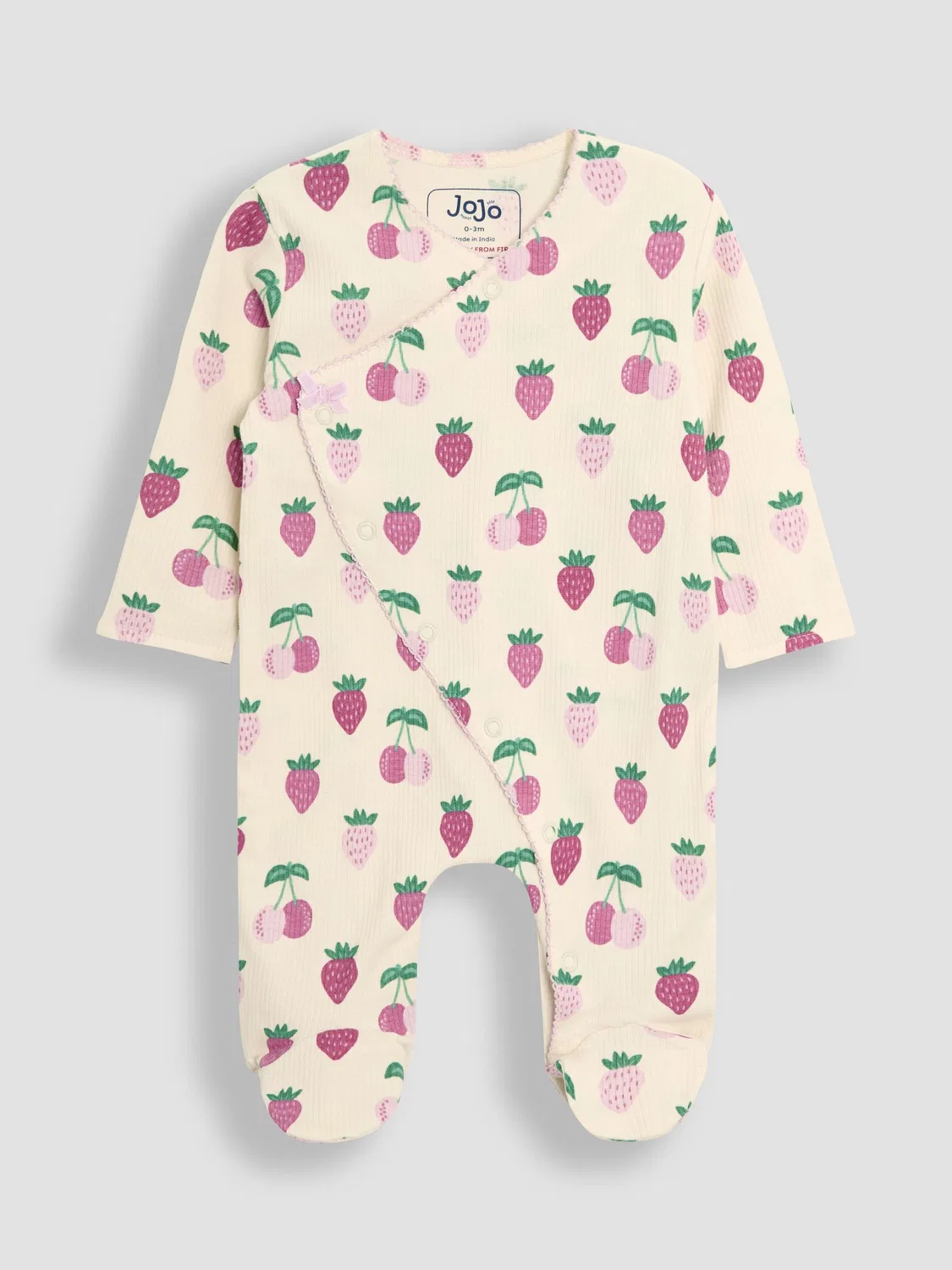 Комбинезон с принтом клубника Jojo Maman Bébé, кремовый с клубникой — фото 3