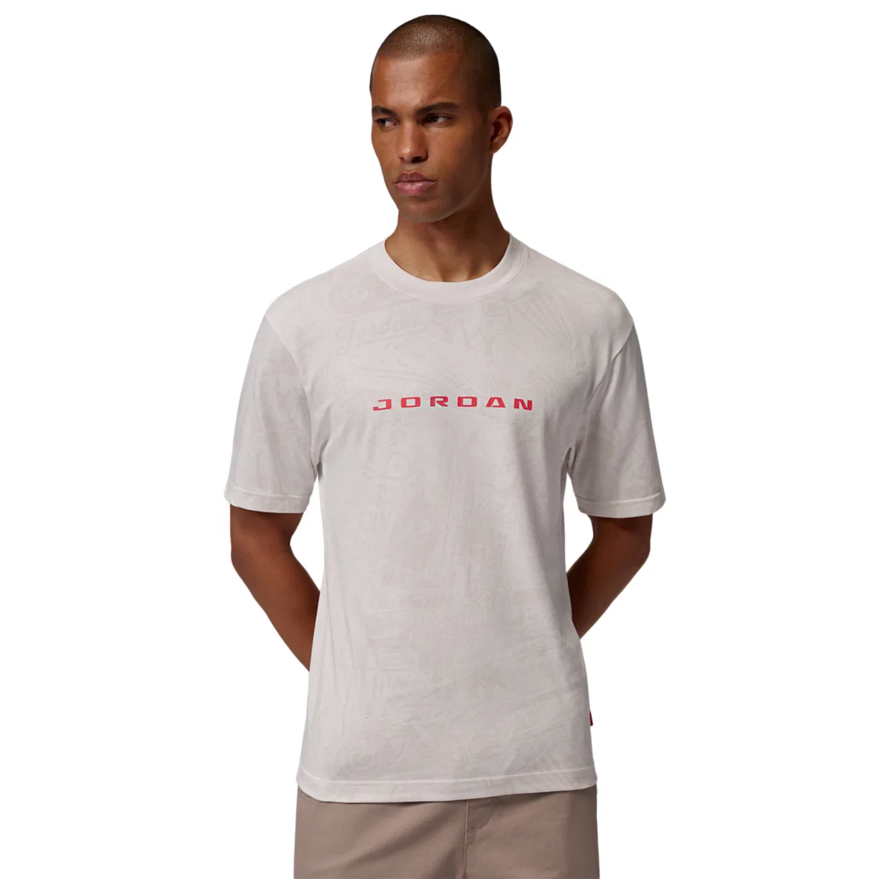 Мужская футболка с коротким рукавом с принтом Jordan Brooklyn LSR Graphic Short Sleeve Crew Jordan, Red/Tan