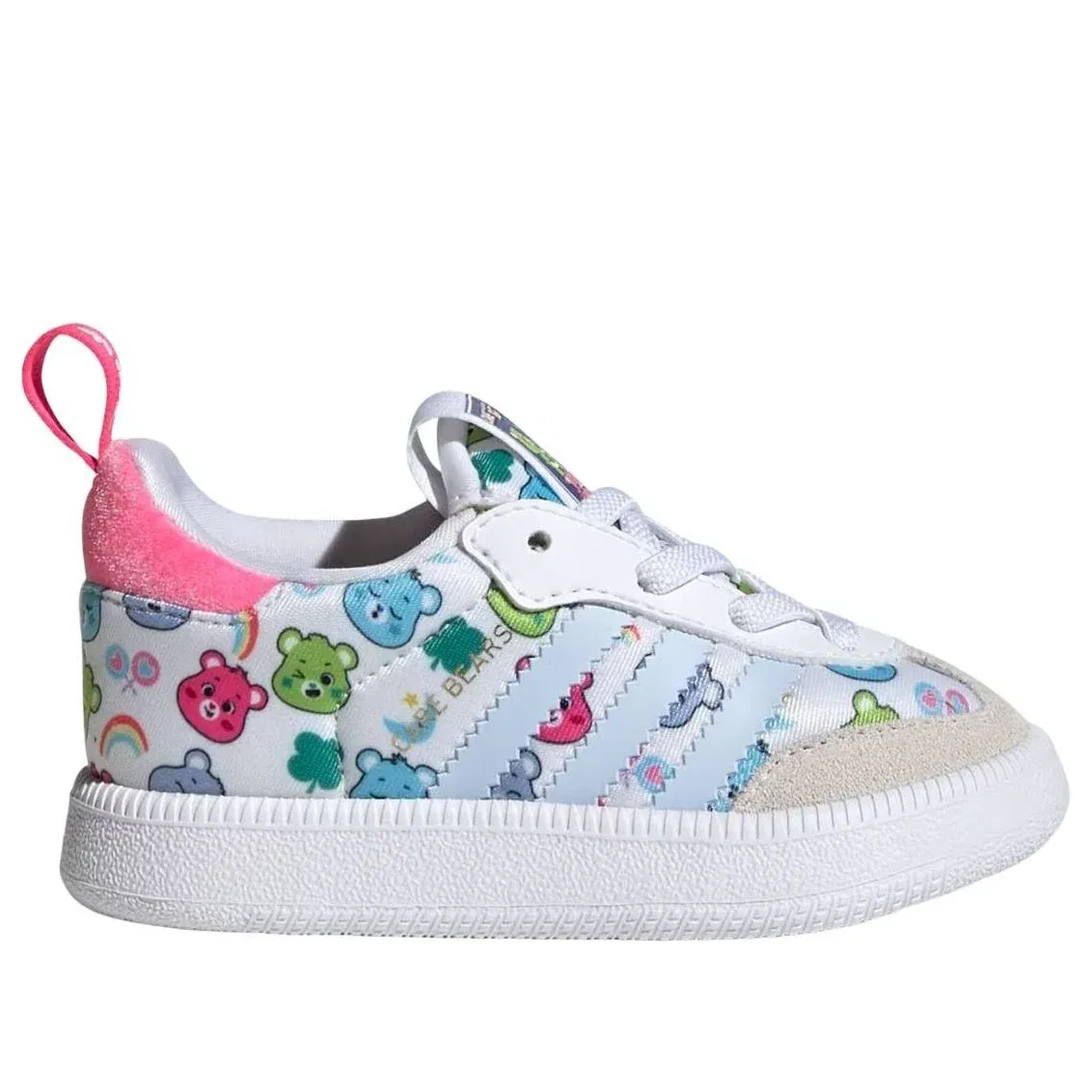 Детские кроссовки с кожаным верхом Samba Quick On 'Care Bears' adidas, Cloud White / Crystal Sky / Crystal White — фото 2